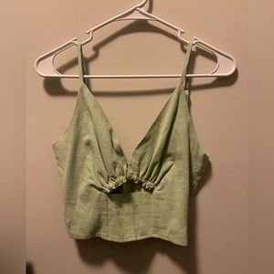 Vestique Sage Crop Top with Cutout